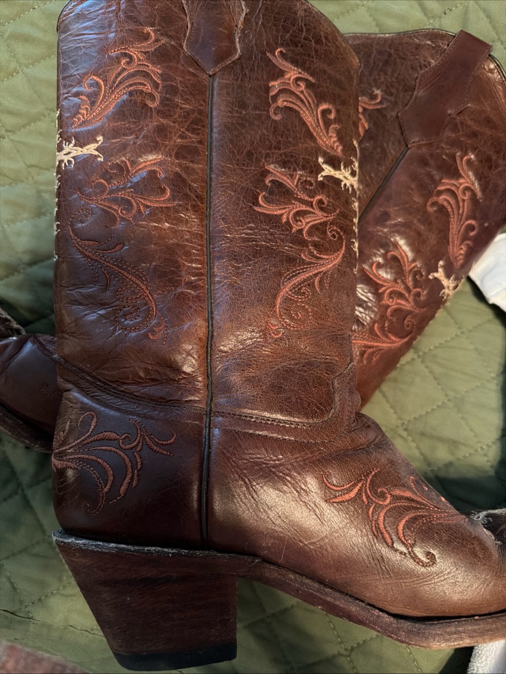 Circle G Women's Embroidered Leather Western Boots Sz 8 - Picture 8 of 8
